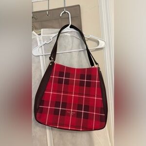 Kate Spade Rose Plaid Shoulder Tote